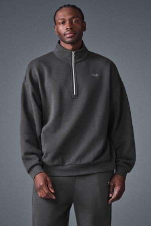 Anthracite Men Alo Yoga Accolade 1/4 Zip Pullover | Australia 05639-THSR