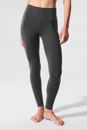 Anthracite Women Alo Yoga High-Waist Airbrush Bottoms Legging | Australia 08751-QFHC