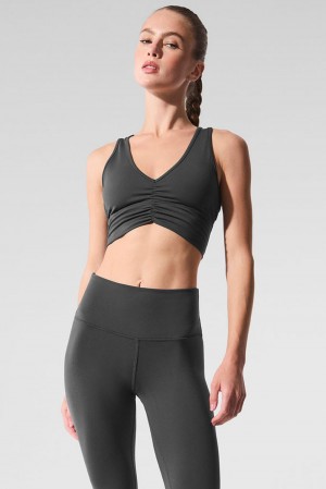 Anthracite Women Alo Yoga Wild Thing Bra | Australia 95832-SBQH