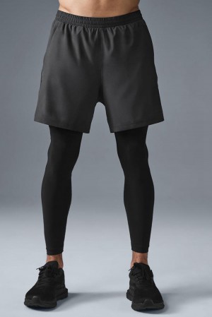 Anthracite / Black Men Alo Yoga 5" Revival 2-in-1 Pant | Australia 50387-WBVP