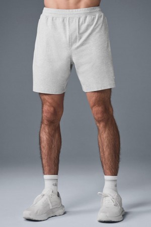 Athletic Heather Grey Men Alo Yoga 7" Conquer React Performance Short | Australia 31967-MYEW