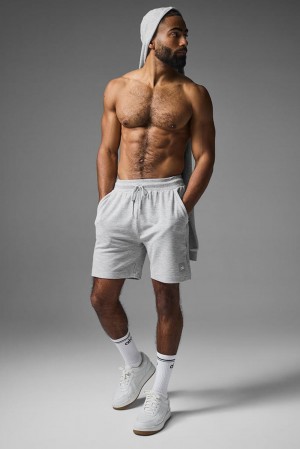 Athletic Heather Grey Men Alo Yoga 7" Micro Waffle Fast Break Short | Australia 67519-RVSY