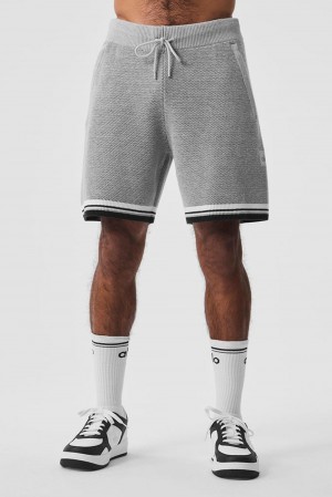Athletic Heather Grey Men Alo Yoga 7" Sports Club Sweater Knit Basketball Short | Australia 71932-EASB