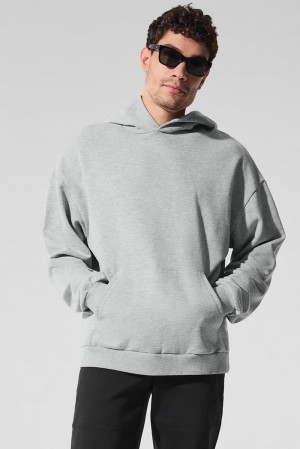 Athletic Heather Grey Men Alo Yoga Chill Hoodie | Australia 18360-MPIE
