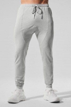 Athletic Heather Grey Men Alo Yoga Conquer Revitalize Pant | Australia 64987-WPLM