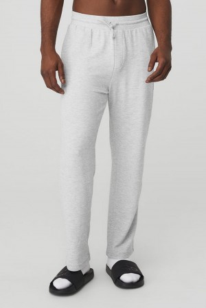 Athletic Heather Grey Men Alo Yoga Micro Waffle Fast Break Sweatpant | Australia 08319-ELGP