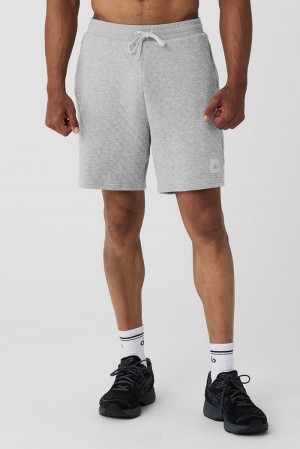 Athletic Heather Grey Men Alo Yoga Quilted Stadium Short | Australia 81493-WMID