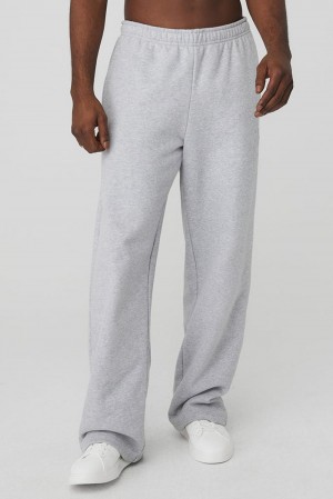 Athletic Heather Grey Men Alo Yoga Renown Heavy Weight Sweatpant | Australia 54329-OPNQ