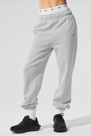 Athletic Heather Grey Women Alo Yoga Accolade Sweatpant | Australia 35287-CFEL