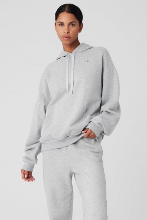 Athletic Heather Grey Women Alo Yoga Accolade Hoodie | Australia 94157-EXAC