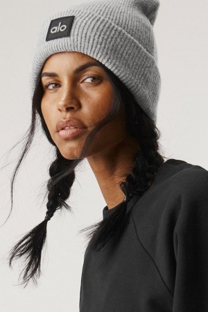 Athletic Heather Grey Women Alo Yoga Everyday Beanie | Australia 42895-GIUC
