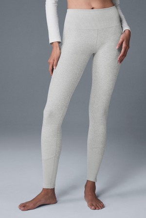 Athletic Heather Grey Women Alo Yoga High-Waist Alosoft Lounge Legging | Australia 68017-IAME