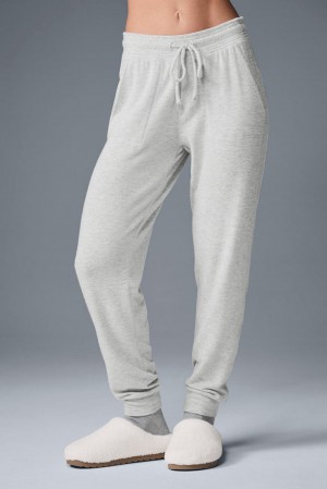 Athletic Heather Grey Women Alo Yoga Soho Sweatpant | Australia 76342-VZTO