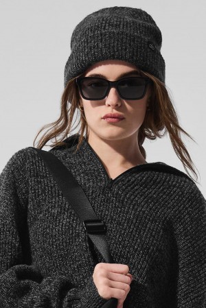 Black Marl Women Alo Yoga Marl Beanie | Australia 51602-JKIB
