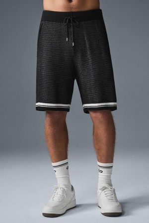 Black Men Alo Yoga 7" Sports Club Sweater Knit Basketball Short | Australia 08951-VAMU