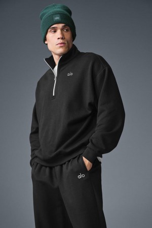 Black Men Alo Yoga Accolade 1/4 Zip Pullover | Australia 60875-MYET