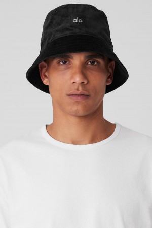 Black Men Alo Yoga Corduroy Neighborhood Bucket Hat | Australia 23604-BRGF
