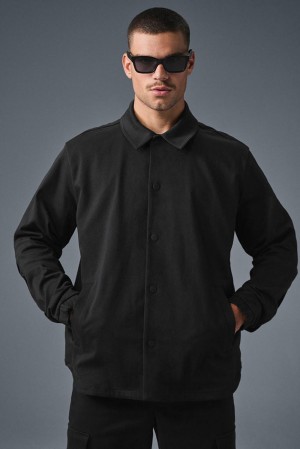 Black Men Alo Yoga Edition Sueded Jacket | Australia 82975-NPFC
