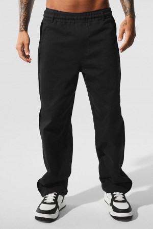 Black Men Alo Yoga Edition Sueded Straight Leg Pant | Australia 41895-MYVI