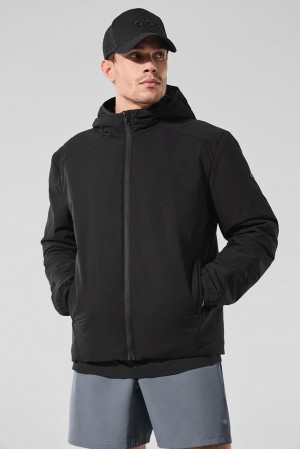 Black Men Alo Yoga Elemental Full-Zip Jacket | Australia 31087-OTPF