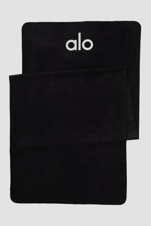 Black Men Alo Yoga Grounded No-Slip Towel | Australia 06573-JSVD