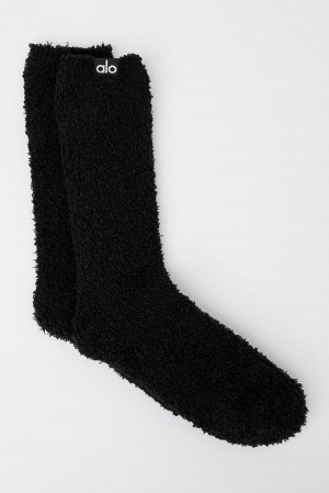 Black Men Alo Yoga Plush Lush Sock | Australia 72345-FHBR