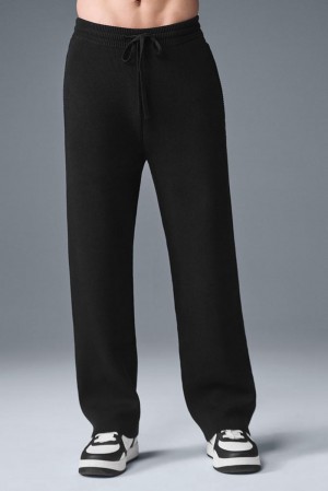 Black Men Alo Yoga Scholar Straight Leg Sweatpant | Australia 24807-YISP