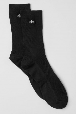 Black Men Alo Yoga Unisex Half-Crew Understated Sock | Australia 54682-GSJB