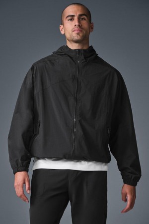 Black Men Alo Yoga Vantage Nylon Ripstop Track Jacket | Australia 10654-FZCI