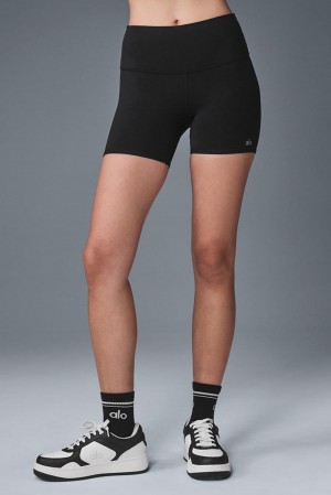 Black Women Alo Yoga 5" Airbrush High-Waist Biker Short | Australia 10296-DCQJ