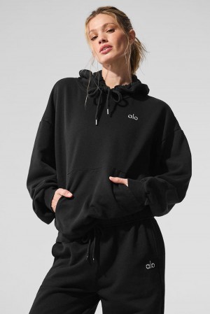 Black Women Alo Yoga Accolade Hoodie | Australia 09642-OZVD