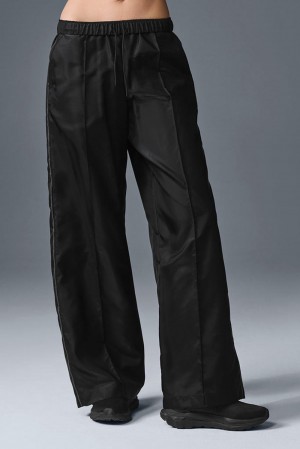Black Women Alo Yoga Afterglow Wide Leg Track Pant | Australia 02369-WDZO