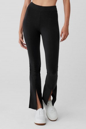 Black Women Alo Yoga Airbrush 7/8 High Waist Flutter Legging | Australia 56921-KQDU