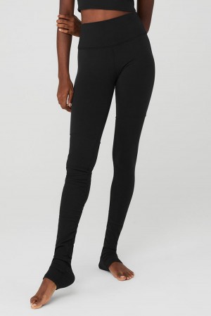 Black Women Alo Yoga Airbrush High-Waist Highlight Goddess Legging | Australia 83427-ODLT
