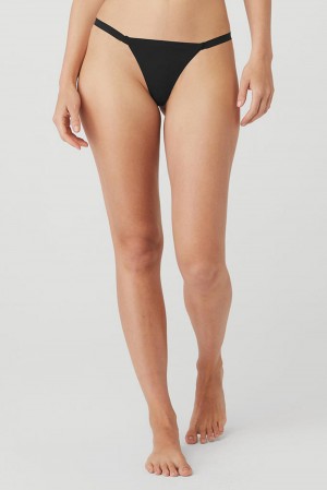 Black Women Alo Yoga Airbrush Invisible String Thong | Australia 04725-EJLI