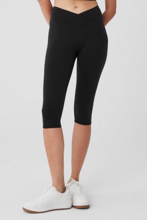 Black Women Alo Yoga Airbrush V-Cut Defineri Legging | Australia 42957-NCPA