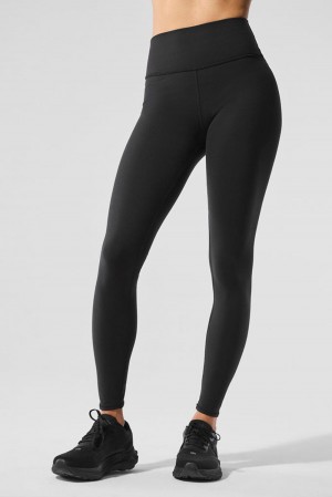 Black Women Alo Yoga Airbrush Winter Warm High-Waist Nocturne Legging | Australia 48015-AQIR