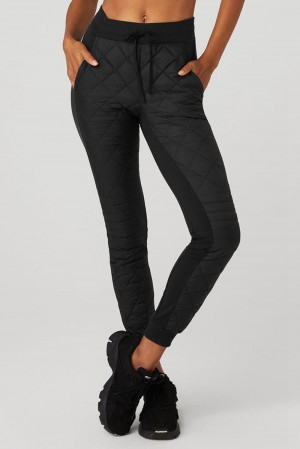 Black Women Alo Yoga Airbrush Winter Warm High-Waist Moto Pant | Australia 03186-SYDU
