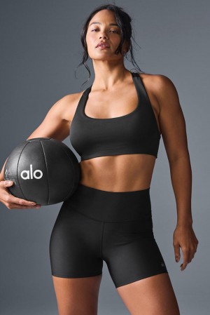 Black Women Alo Yoga Airlift Advantage Racerback Bra | Australia 63927-YDXL