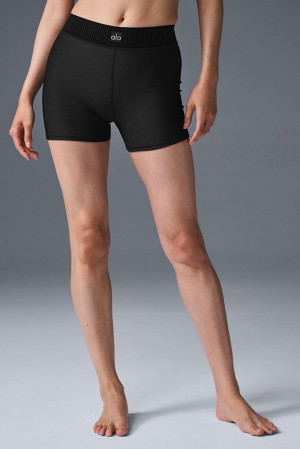 Black Women Alo Yoga Airlift High-Waist Line Up Short | Australia 43702-SDGI