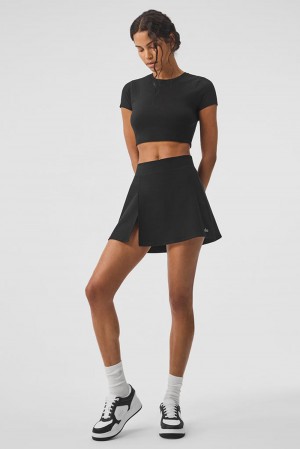 Black Women Alo Yoga Alosoft Backspin Skirt | Australia 25960-APXY