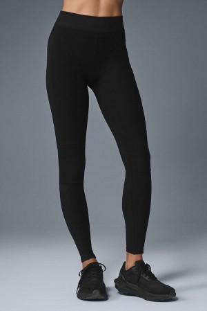 Black Women Alo Yoga Alosoft High-Waist Head Start Legging | Australia 04139-TKHC