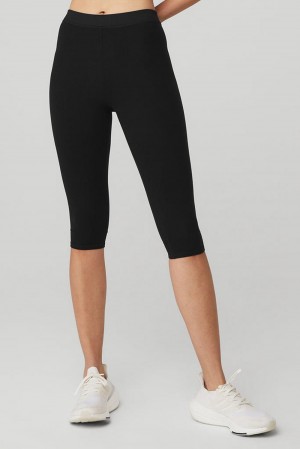 Black Women Alo Yoga Alosoft High-Waist Iconic 90'sri Legging | Australia 93256-WSFO