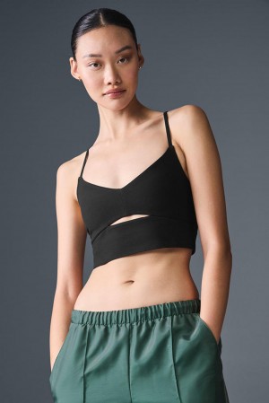 Black Women Alo Yoga Alosoft Highlight Bra | Australia 71968-WDFS