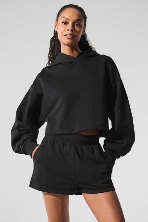 Black Women Alo Yoga Bae Hoodie | Australia 01938-UFJN