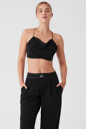 Black Women Alo Yoga Cropped Megastar Tank | Australia 10347-MRIY
