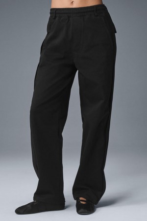 Black Women Alo Yoga Edition Sueded Straight Leg Pant | Australia 52681-SZTD