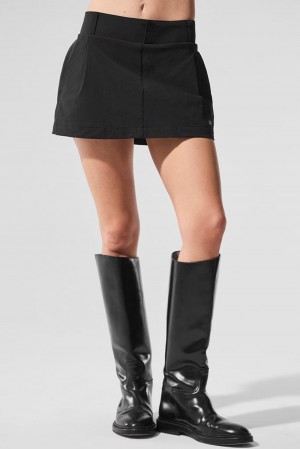 Black Women Alo Yoga Fan Club Mini Skirt | Australia 91405-MXTC