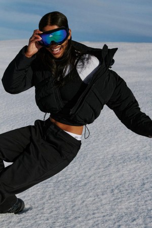 Black Women Alo Yoga Glacier Puffer Jacket | Australia 79640-FIHX