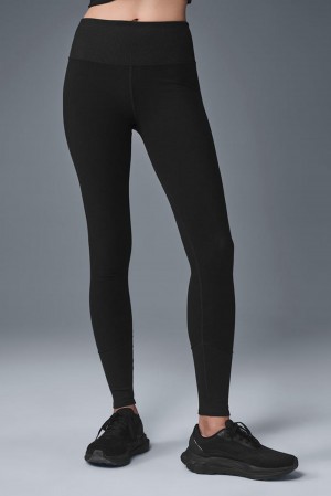 Black Women Alo Yoga High-Waist Alosoft Lounge Legging | Australia 41029-AJZR